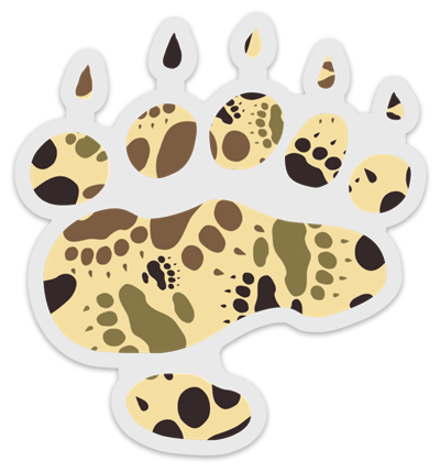 Bear Paw Camo Sticker