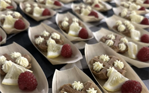French Belgian Waffle Cookies with Mascarpone & Spruce Tip Syrup