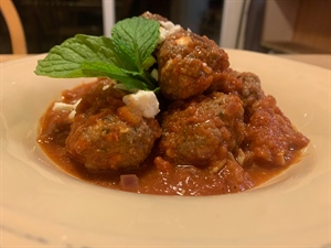 Feta and Mint Venison Meatballs with a Spiced Tomato Sauce